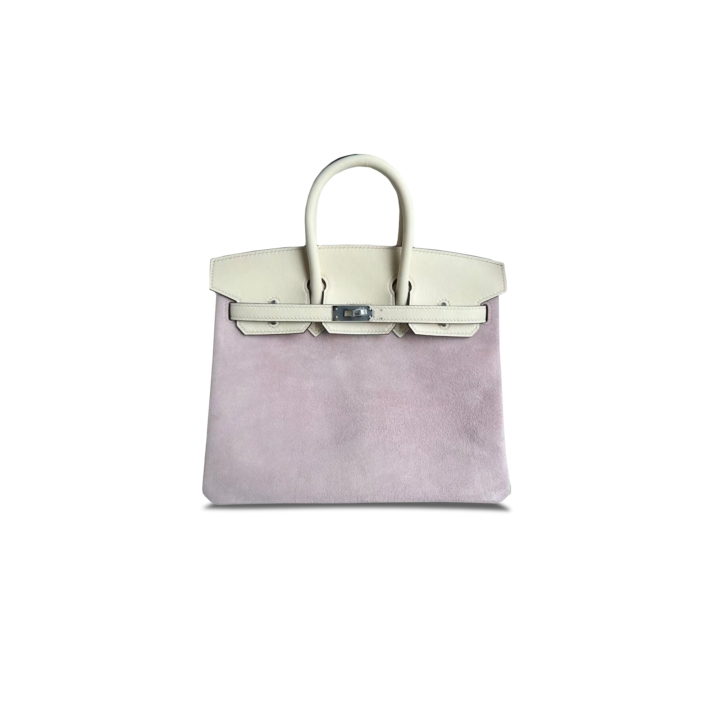H**mes birkin 25 wisteria pink suede handbag 2440209 (25*20*13cm)